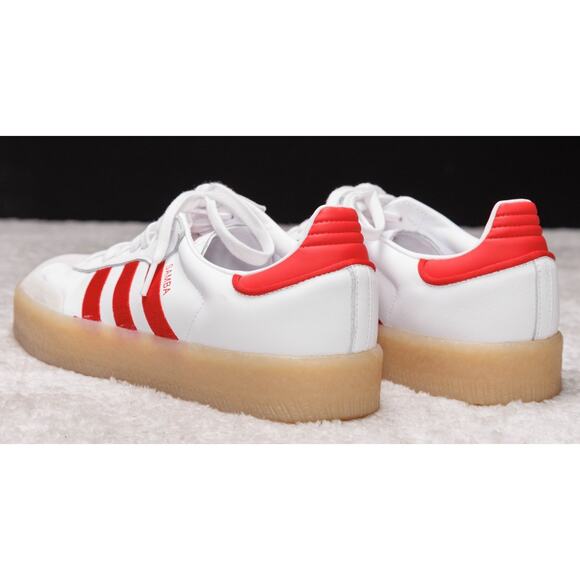 Adidas Sambae White Red Gum Platform Sneakers Samba Womens Size 10 ID0438 - Picture 14 of 15